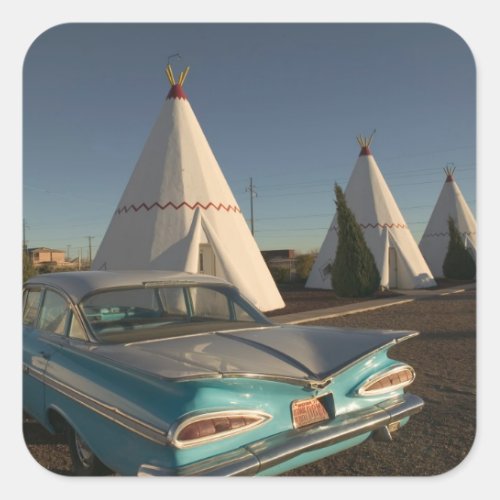 NA USA Arizona Holbrook Route 66 Wigwam Square Sticker