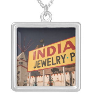 NA, USA, Arizona, Lupton Yellowhorse Indian Silver Plated Necklace