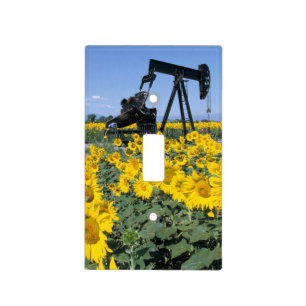 Na, USA, Colorado, Sunflowers, Oil Derrick Light Switch Cover