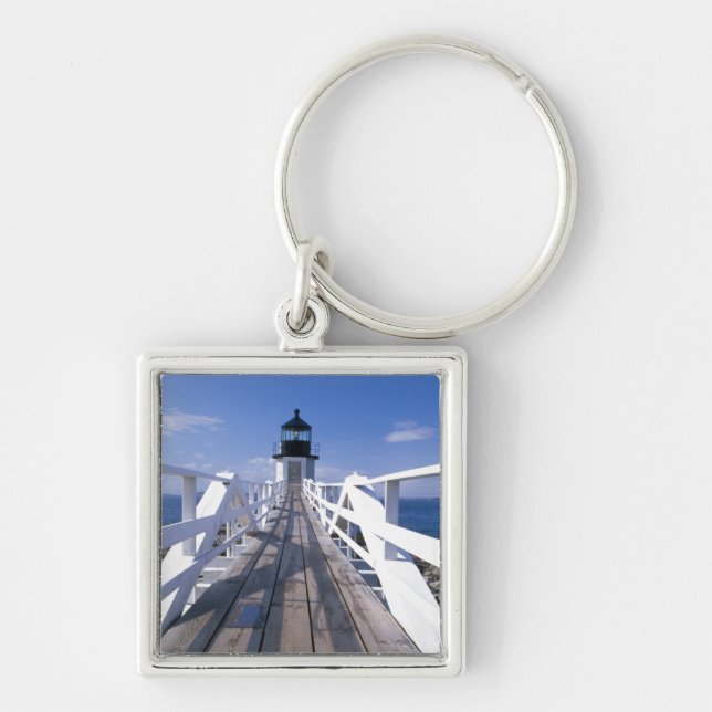 NA, USA, Maine, Port Clyde.  Marshall Point 2 Keychain (Front)
