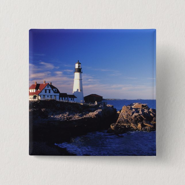 NA, USA, Maine. Portland Head lighthouse. Button (Front)