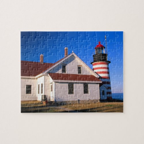 NA USA Maine  West Quoddy lighthouse near Jigsaw Puzzle