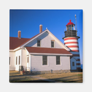 NA, USA, Maine. West Quoddy lighthouse near Magnet