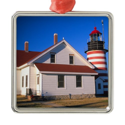 NA, USA, Maine.  West Quoddy lighthouse near Metal Ornament