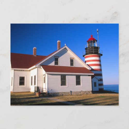 NA USA Maine  West Quoddy lighthouse near Postcard