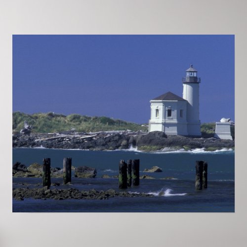 NA USA Oregon Bandon Coquille Lighthouse Poster
