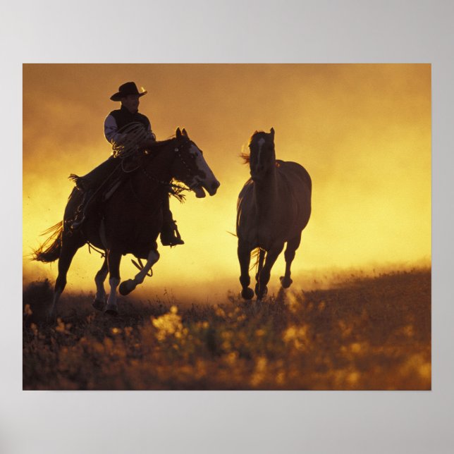 NA, USA, Oregon, Seneca, Ponderosa Ranch, Cowboy 3 Poster (Front)