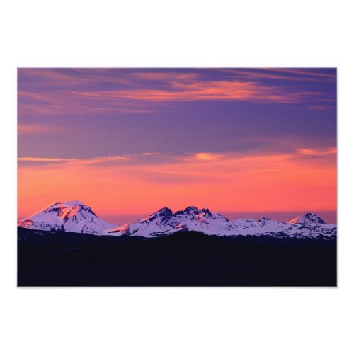 NA USA Oregon The Three Sisters Mountains Photo Print