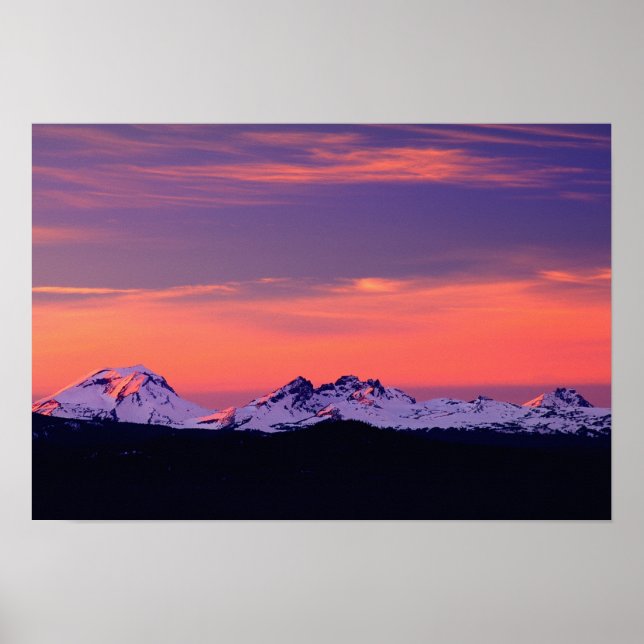 NA, USA, Oregon, The Three Sisters Mountains Poster (Front)
