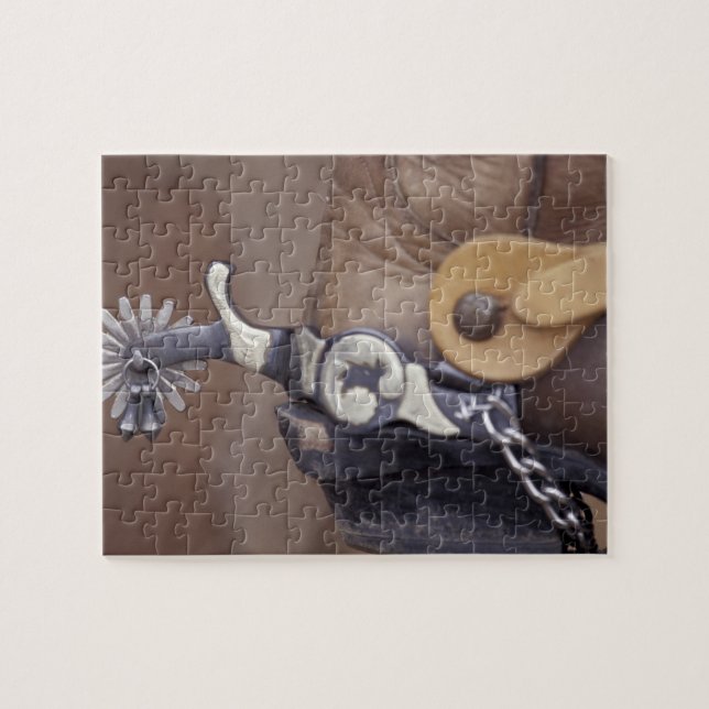 NA, USA, Texas, Lubbock Cowboy boot and spur Jigsaw Puzzle (Horizontal)