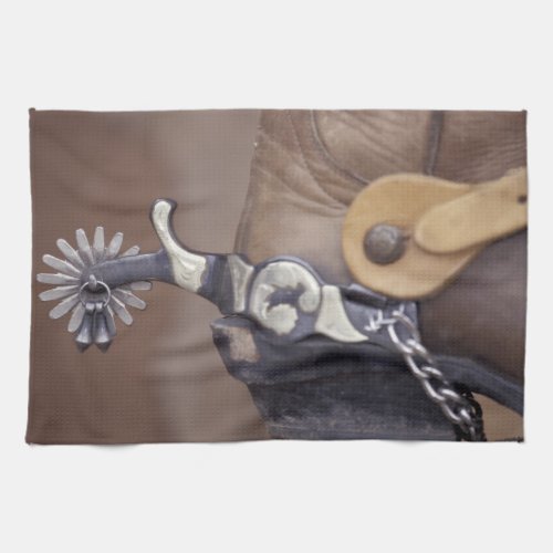 NA USA Texas Lubbock Cowboy boot and spur Kitchen Towel