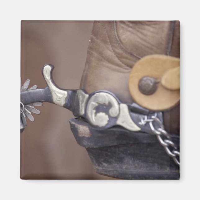 NA, USA, Texas, Lubbock Cowboy boot and spur Magnet (Front)