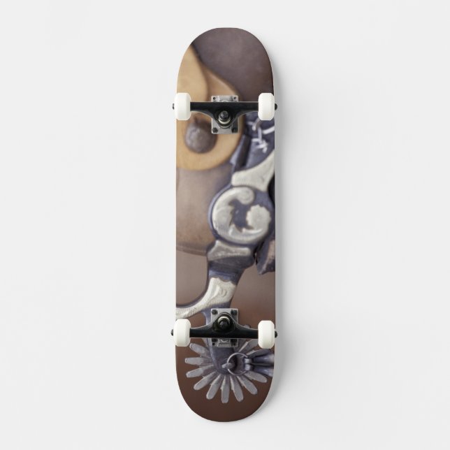 NA, USA, Texas, Lubbock Cowboy boot and spur Skateboard Deck (Front)