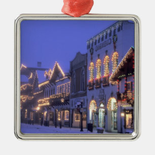 NA, USA, Washington, Leavenworth. Main Street Metal Ornament