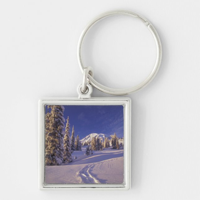 NA, USA, Washington, Mt. Rainier NP, Snowshoe Keychain (Front)