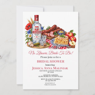 Na Zdrowie Cheers Vodka Polish Bridal Shower Invitation