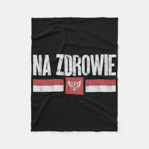 Na Zdrowie Funny Polish Christmas Santa Poland Pri Fleece Blanket