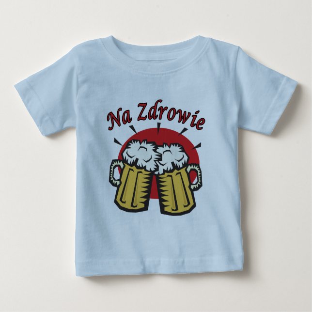 Na Zdrowie Toast With Beer Mugs Baby T-Shirt (Front)