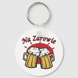 Na Zdrowie Toast With Beer Mugs Keychain