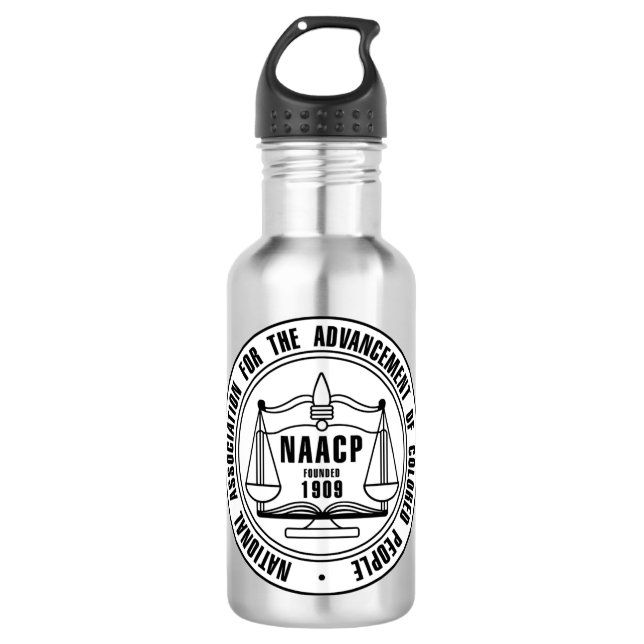 naacp logo png transparent stainless steel water bottle (Front)