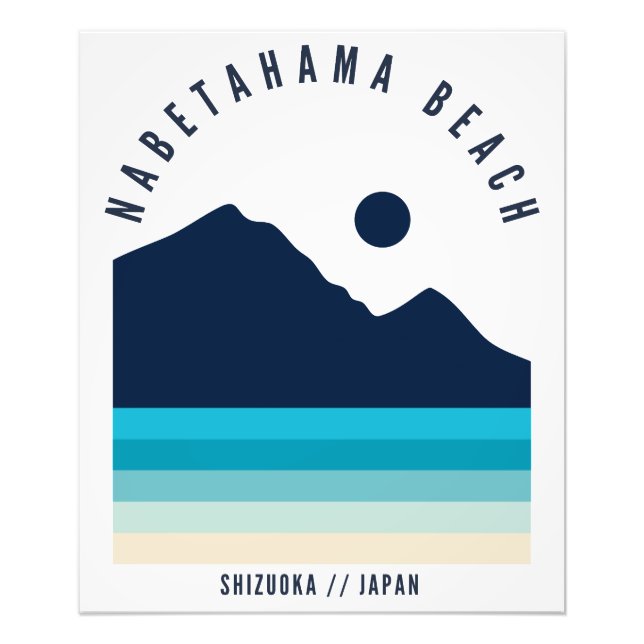 Nabetahama Beach Shizuoka Japan Retro Vintage Photo Print (Front)