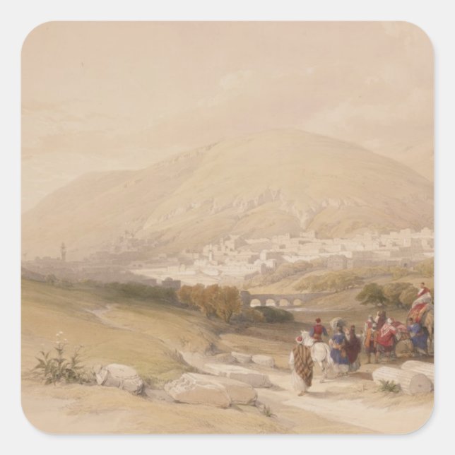 Nablous, ancient Shechem, April 17th 1839, plate 4 Square Sticker (Front)