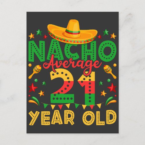 Nacho Average 21 Year Old Cinco de Mayo Postcard