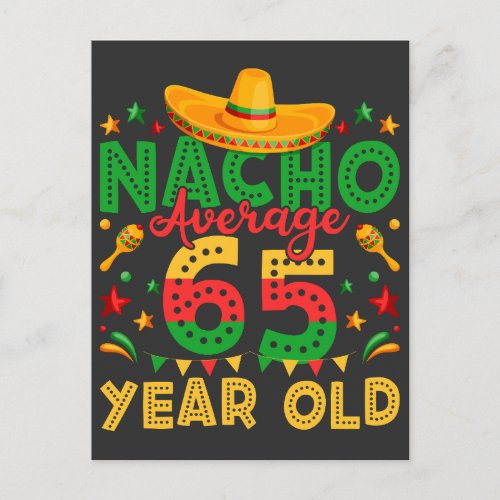 Nacho Average 65 Year Old Cinco de Mayo Postcard
