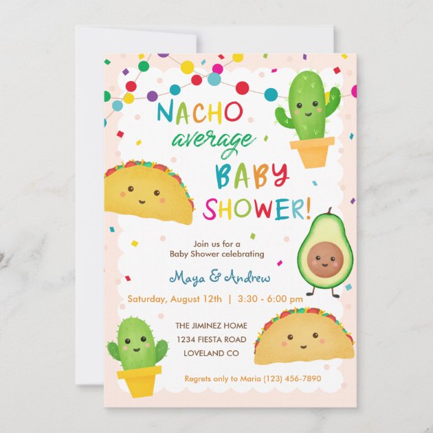 Nacho average hot sale baby shower invitations