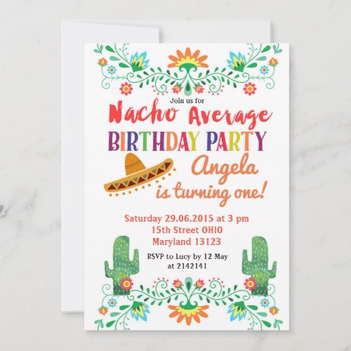 Nacho Average Birthday Party Invitation