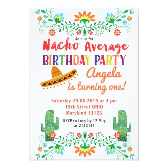 Nacho Average Birthday Party Invitation | Zazzle.com