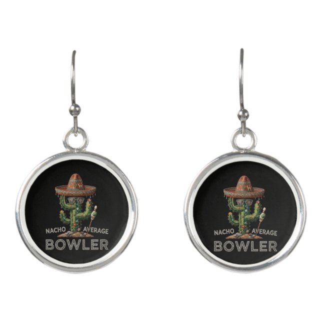 Nacho Average Bowler Fun Earrings (Front)