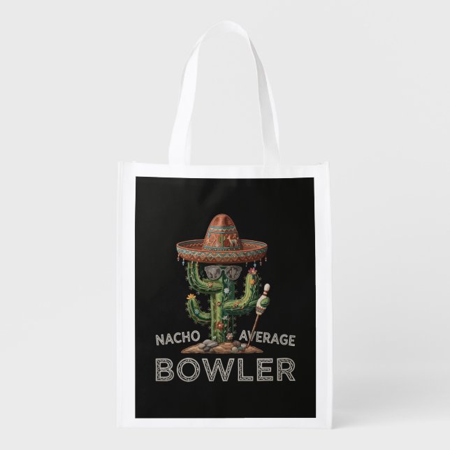 Nacho Average Bowler Fun Grocery Bag (Front)