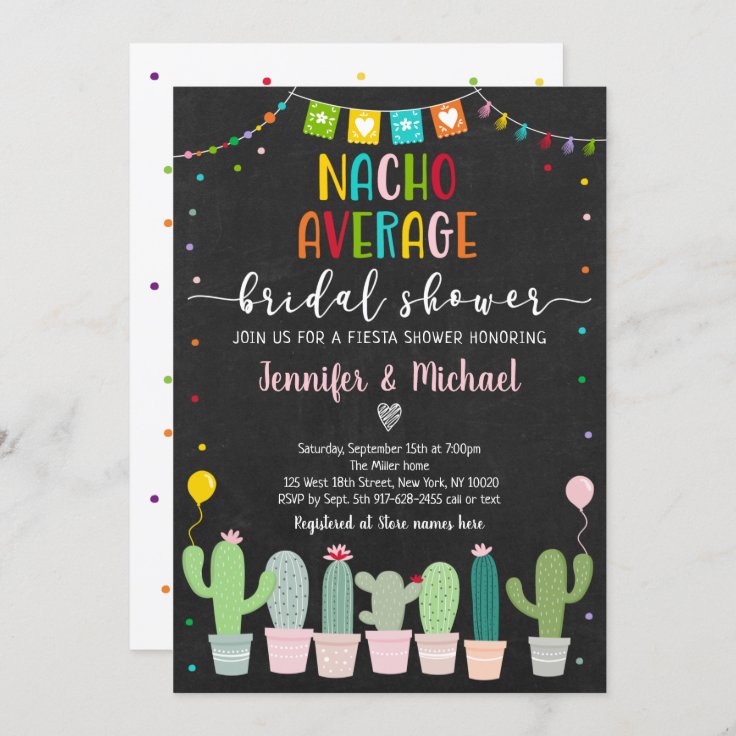 Nacho Average Bridal Shower Fiesta Invitation Zazzle