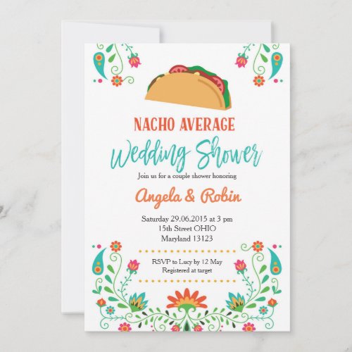 Nacho Average Bridal Shower Invitation