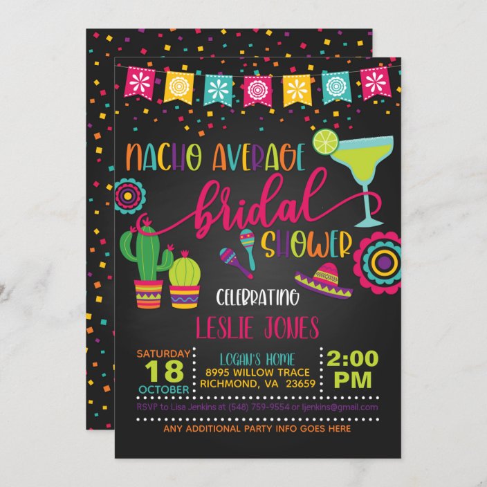 Nacho Average Bridal Shower Invitation BL Zazzle