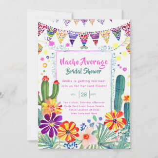 Nacho Average Bridal Shower Last Fiesta Invitation