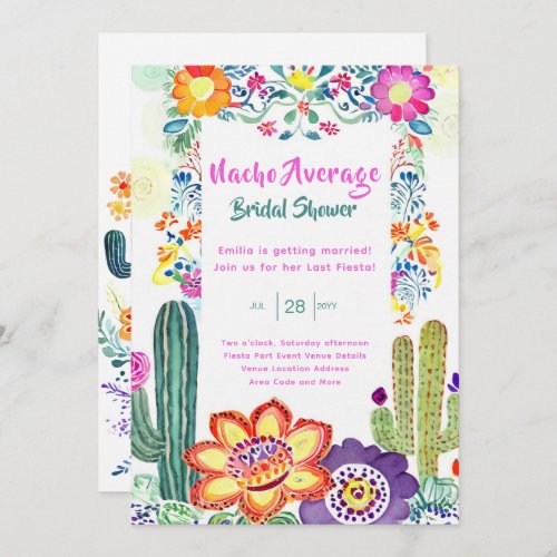 Nacho Average Bridal Shower Last Fiesta Invitation