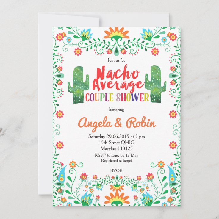 Nacho Average Couple Shower Invitation Zazzle