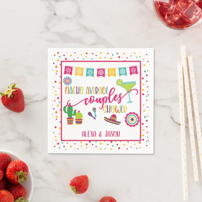 Nacho Average Couples Shower Napkin - Wh (Insitu)