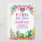 Nacho Average Fiesta Floral Girl Baby Shower Invitation (Front)