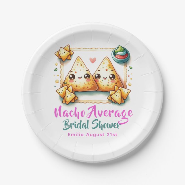 Nacho Average Fiesta! Last Party Bridal Shower Paper Plates (Front)