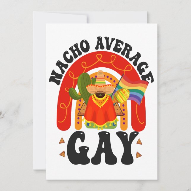 Nacho Average Gay Funny LGBTQ Cinco De Mayo Save The Date (Front)