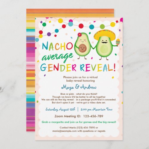 Nacho Average Gender Reveal _ Virtual Baby Shower Invitation