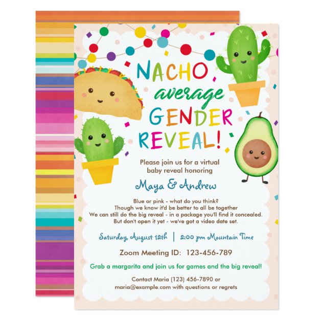 nacho average baby shower invitations