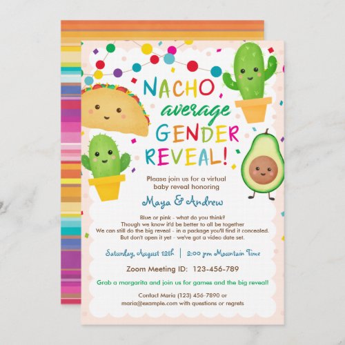 Nacho Average Gender Reveal _ Virtual Baby Shower Invitation