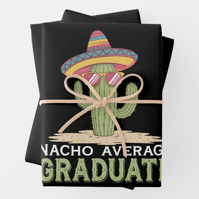Nacho Average Graduate Cactus Graduation Mexican Wrapping Paper Sheets (In situ)