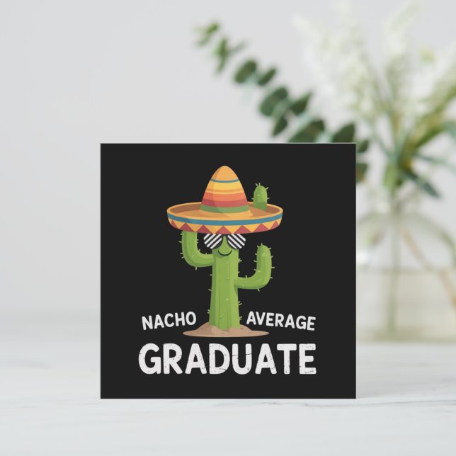 Nacho Average Graduate High School College Humor Invitation (Standing Front)
