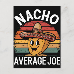 Nacho average joe mexican retro cinco de mayo funn holiday postcard
