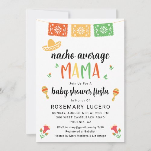 Nacho Average Mama Fiesta Baby Shower Invitation
